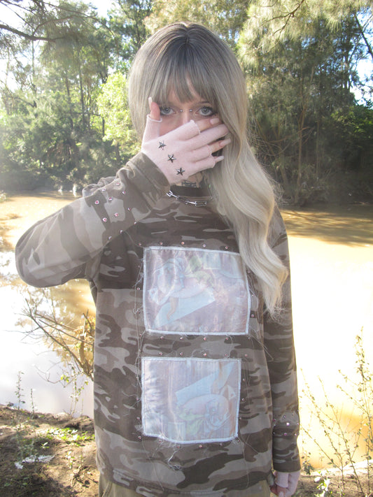 'DANGER' LIGHT BROWN CAMO LONGSLEEVE