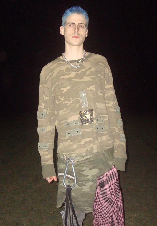 STUDDED STARS CAMO THERMAL LONGSLEEVE
